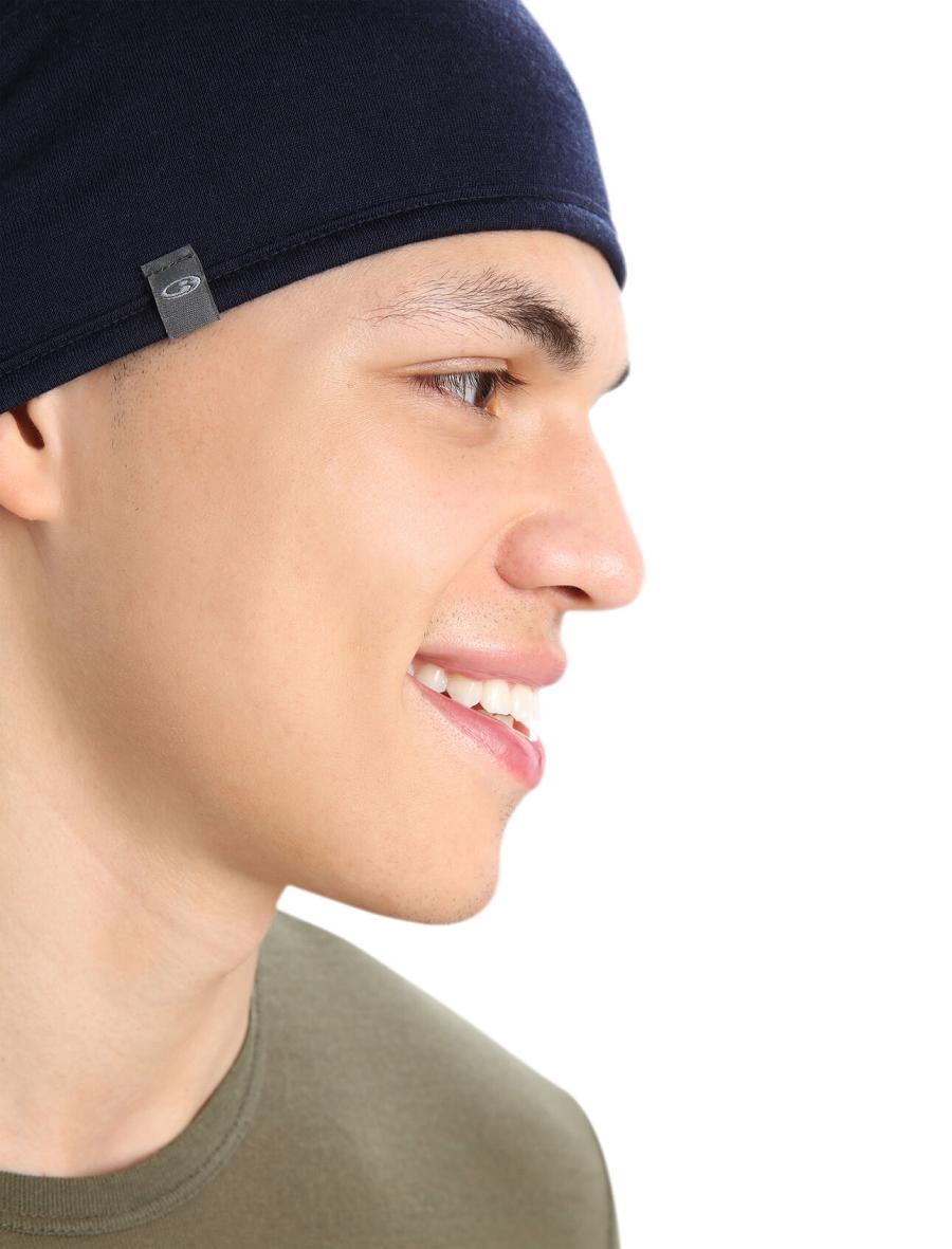 Loden / Midnight Navy Icebreaker Unisex Merino Pocket Beanie Men's Hats | AU 1101UZGT